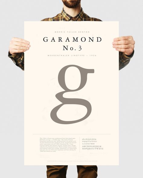 Garamond Poster, Garamond Font, Typeface Poster, Screen Print Poster, Poster Fonts, Creative Typography, Typographic Poster, Type Posters, Alphabet Print