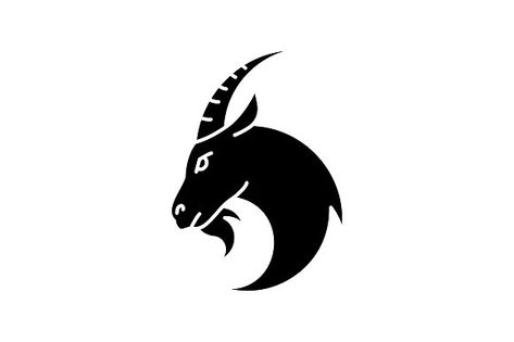 #Icon #Black #Glyph #Zodiac #Astrology #Horoscope #Goat #Capricorn #Constellation #Earth #Astronomy #Celestial #Sky #Month #Future #Prediction #Fortune Telling #Animal #Farm #Farmland #Ranch #Livestock #Cattle #Horn #Domestic #Mammal #Herbivore #Fauna #Agriculture #Head #Tattoo #Mascot #Vector #Isolated #Illustration #Web #Items #Logo #Concept #Logotype #Pictogram #Negative Space #Element #Design #Symbol #Silhouette #Flat #Solid #Filled #Simple Capricorn zodiac sign black glyph icon. Astrology Simple Capricorn Tattoo, Capricorn Logo, Goat Symbol, Goat Silhouette, Capricorn Symbol, Animals With Horns, Capricorn Goat, Goat Logo, Capricorn Constellation