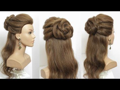 Trendy Bun, Juda Hairstyle, Grad Hair, Box Braids Pictures, Half Flower, Hairstyle For Long Hair, Flower Bun, Hair Updos Tutorials, Mom Hair