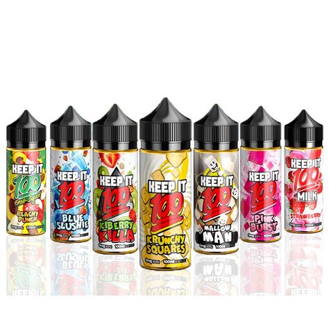 New Keep it 100 E-Liquid is now available and in stock on our website! Strawberry Slushie, Keep It 100, Cereal Flavors, E Juice, E Liquid Flavors, Fruity Desserts, Strawberry Milk, Blue Raspberry, E Liquid