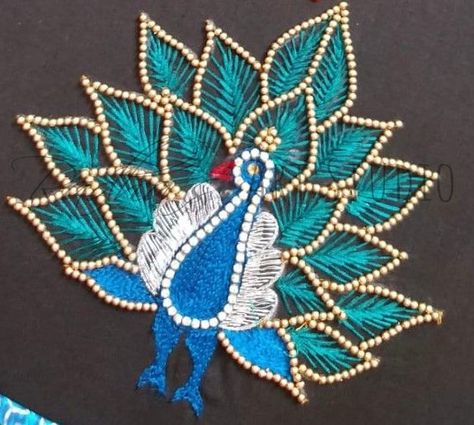 Feather Stitch Tambour Stitch, Peacock Embroidery Designs, Flower Pattern Drawing, Embroidery Hoop Art Diy, Tambour Beading, Birds Embroidery Designs, Feather Stitch, Simple Embroidery Designs, Chain Stitch Embroidery