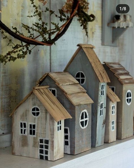 Awesome Inspiration! Wood... - Re-Scape Inspired Recycling | Facebook Tre Kunst, Scrap Wood Crafts, Wood Houses, Small Wooden House, Wood Block Crafts, Wooden Houses, Scrap Wood Projects, Driftwood Crafts, Christmas Wood Crafts