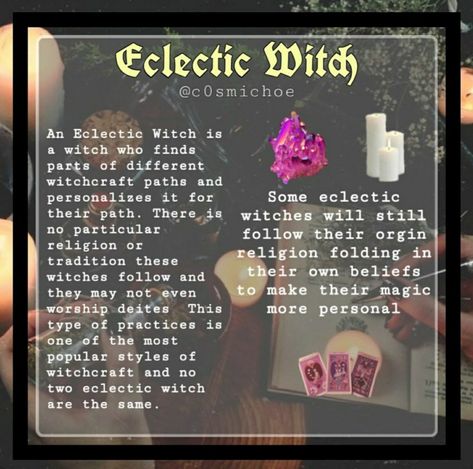 Electric Witch, Eclectic Witch Aesthetic, Glamour Witch Tips, Intro To Witchcraft, Types Of Witchcraft Practices, Eclectic Witch Beginner, Working With Lilith Witchcraft, Wiccan Beliefs, Types Of Witchcraft