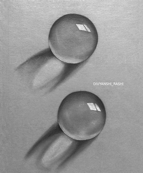 Realistic 3D crystal ball drawing tutorial Grey Tone Paper Drawings, Shading Exercises Pencil, Realistic Shading Drawing, Drawing On Grey Toned Paper, 3d Ball Drawing, Drawings On Grey Paper, Grey Toned Paper Art, Grey Toned Paper Drawings, Art On Grey Paper