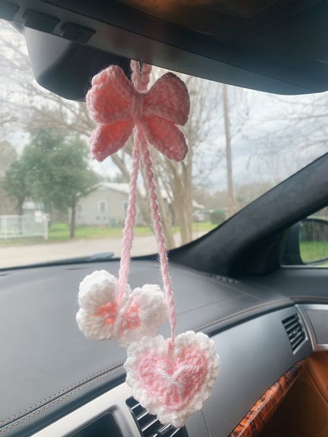 Cute butterfly car hanger!  Use code: LOCAL20 for LOCAL pickup ONLY!  * Please give me about 2-3 days to ship out!   * Care instructions will be with package. 📦 Crochet Space, Small Crochet Gifts, Butterfly Tutorial, Crochet Car, Crochet Business, Crochet Butterfly, Crochet Clothing And Accessories, Kawaii Crochet, Crochet Decoration