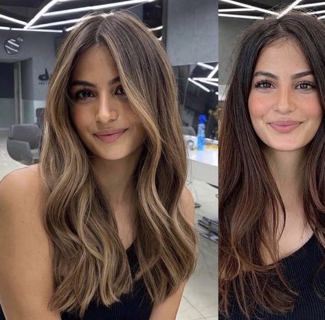 Rambut Brunette, Beauty Hair Color, Brown Hair Looks, Brown Hair Inspo, Brunette Hair With Highlights, Hairstyles For Layered Hair, Brunette Balayage Hair, Brown Hair Balayage, Haircuts Straight Hair