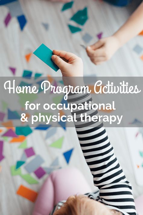 Occupational and Physical Therapy Home Program Activities - The Inspired Treehouse Pediatric Physical Therapy Activities, Exercises For Kids, Physics Humor, Pediatric Physical Therapy, Occupational Therapy Activities, Home Exercise Program, Pediatric Occupational Therapy, Therapy Games, Pediatric Therapy