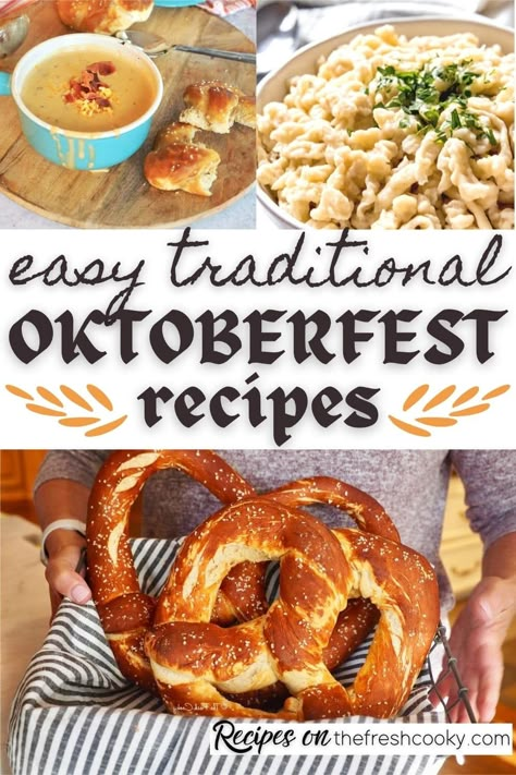 Find your favorite Oktoberfest recipe in this round-up of traditional and authentic German recipes, along with a few non-traditional foods. Guaranteed to all be delicious! Via @thefreshcooky German Party Food, Oktoberfest Recipes, Beef Stew With Beer, Dish Sides, Authentic German Recipes, Slow Cook Beef Stew, Easy German Recipes, Octoberfest Party, German Party