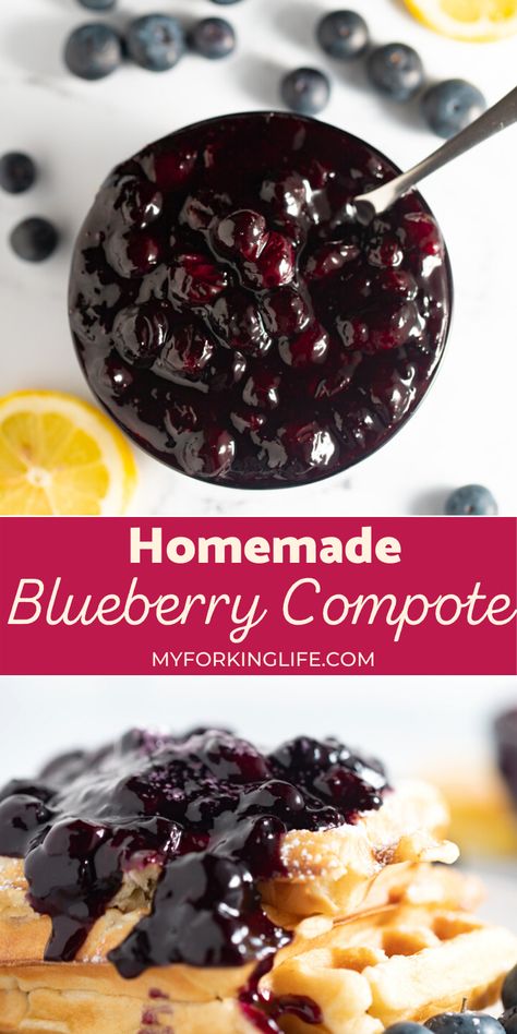 Blueberry Compote For Cheesecake, Blueberry Compote Recipe Easy, Berry Compote For Pancakes, Blueberry Topping For Pancakes, Blueberry Compote Pancakes, Canned Blueberry Recipes, Blueberry Compote Easy, Blueberry Sauce For Pancakes, Fruit Compote Recipe