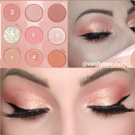 Colour Pop Eyeshadow Looks, Peach Makeup Look, Peach Eye Makeup, Shadow Tutorial, Mekap Mata, Peach Makeup, Colourpop Eyeshadow, Peach Eyeshadow, Eye Palettes