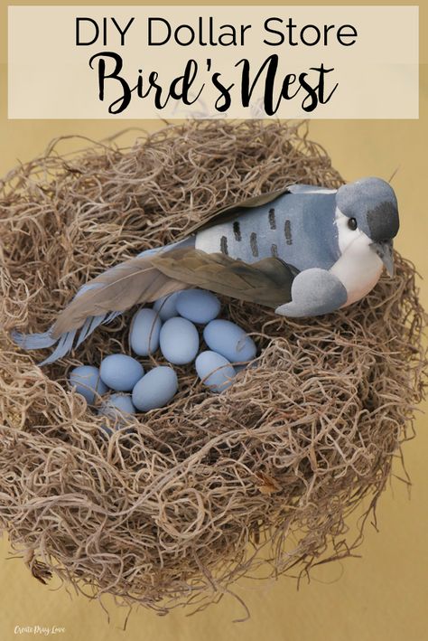 Easter Birds Nest, Bird Nest Craft, Birds Decor, Diy Tree Decor, Bird Nests, Easter Tree Decorations, Spring Decor Diy, Diy Tree, Easy Easter Crafts