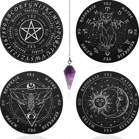 Pack of 5 Witch Altar Pendulum Crystal Board, Divination Board, Wooden Witch Altar Pentacle, Zodiac Sign Wheel Signs, Round Shape Wood, for Witchcraft, Wall Art, Religious : Amazon.de: Home & Kitchen Pendulum Board Printable Free, Scrying Board, Zodiac Sign Wheel, Pendulum Crystal, Dowsing Chart, Wooden Witch, Divination Board, Wooden Altar, Witch Altar