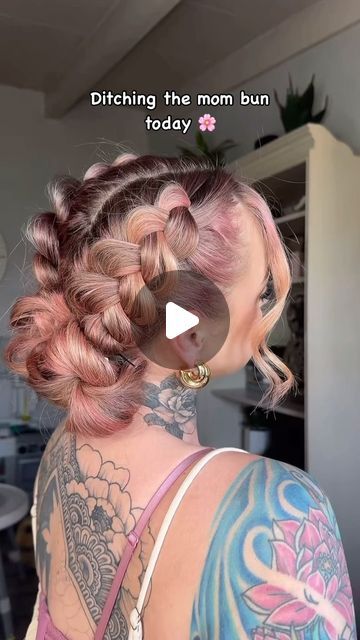 Space Bun Wedding Hairstyle, Double Braid Low Bun, Pig Tail Braids Short Hair, Cute Long Hair Updos For Work, Space Buns Halloween Costume, Bun Hair Extensions, Mexican Bun Hairstyles, Easy Low Space Buns Tutorial, Dutch Braids To Bun