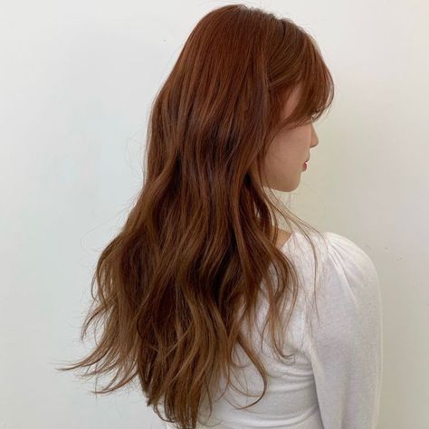 Dark Ginger Red Hair Color, Hair Colour Orange Brown, Brown Hair Depth, Dark Orange Brown Hair Color, Orange To Brown Hair, Ginger Hair Types, Brown Hair Single Process, Brown Hair To Ginger, Ginger To Brown Hair