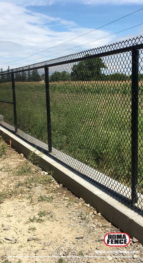 Classic Fence. Modern Look. Our vinyl-coated mesh comes in Green, Brown, Black, and White) Modern Farm Fence, Boundary Fence Ideas, Fence Modern, Poultry Farm Design, Classic Fence, Outdoor Camping Kitchen, Home Fencing, House Fence Design, Urban Design Plan