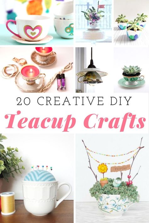 Teacup crafts are a fun way to spruce up your home decor and welcome spring.  There is no need to purchase a new teacup and saucer to create these crafts. Cup And Saucer Crafts, Tea Crafts, Teacup Crafts, Sell Easy, Crafts For Teens To Make, Diy Crafts For Adults, Crafts For Adults, Crafts Easy, Cup Crafts