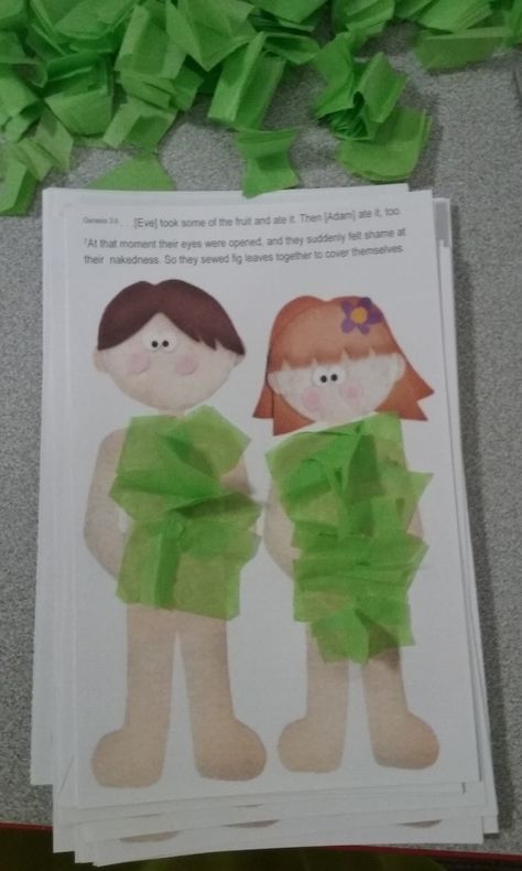 Adam And Eve Craft, Kids Sunday School Lessons, Children's Church Crafts, Bible Activities For Kids, Bible Story Crafts, Preschool Bible, Sunday School Crafts For Kids, Bible Crafts For Kids, Sunday School Activities