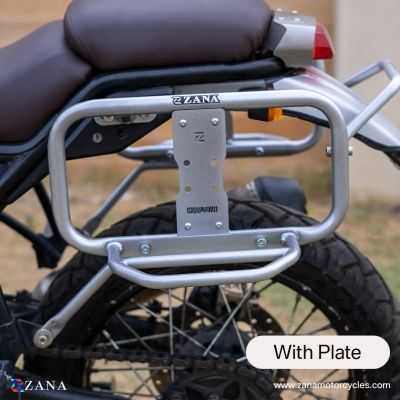 SADDLE STAYS WITH EXHAUST SHEILD WITH JERRY CAN MOUNTING SILVER FOR HIMALAYAN(2021-22) Motorcycle Luggage Rack, Yamaha Logo, Three Wheel Bicycle, Cafe Racer Seat, Enfield Himalayan, Honda Cub, Motorcycle Frames, Motorcycle Luggage, Motorcycle Cover