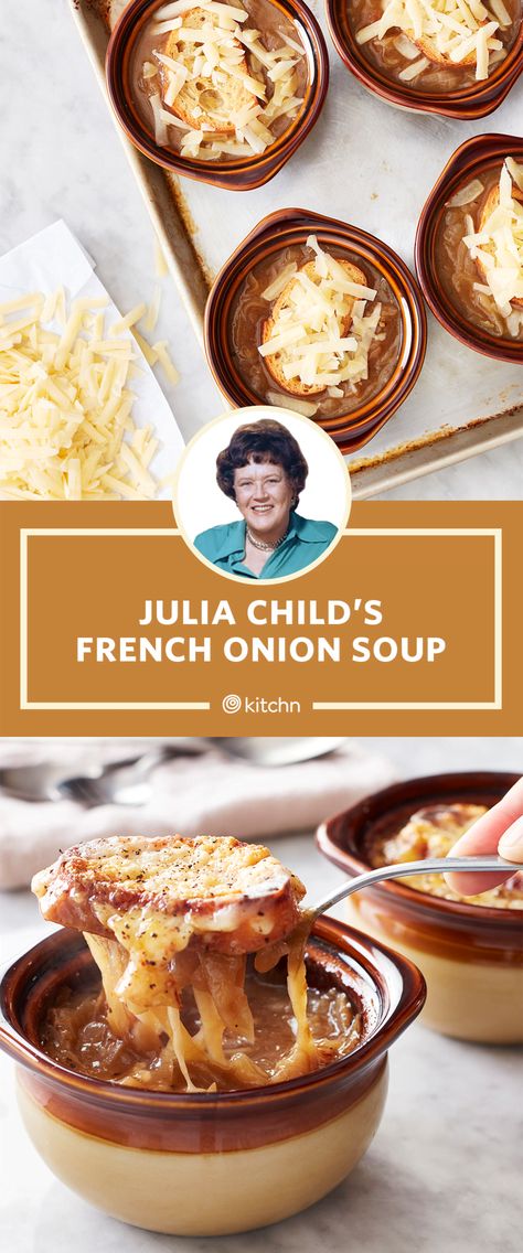 I Tried Julia Child's French Onion Soup Recipe | Kitchn Onion Soup Crockpot, Crockpot French Onion Soup, Best French Onion Soup, Julia Childs, Classic French Onion Soup, Onion Soup Recipe, French Soup, Julia Child Recipes, French Onion Soup Recipe