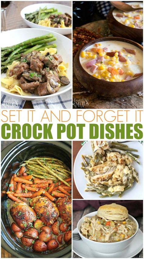 Set it Forget it Easy Crockpot Recipes - Family Fresh Meals Crock Pot Set It And Forget It, Easy Crockpot Meals All Day, All Day Crockpot Meals Dinners, Crockpot Set It And Forget It, Set It And Forget It Meals, Set And Forget Crockpot Recipes, Fast Crockpot Recipes, Ninja Crockpot Recipes Dinners, Ninja Crockpot Recipes