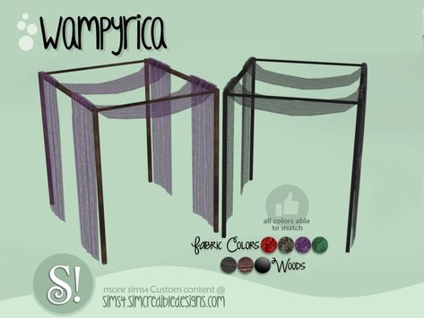 Sims 4 Bed Curtain Cc, Sims 4 Bed Canopy Cc, Sims 4 Bed Frames Cc, Diy Cabana, Coffin Bed, Ria Core, Sims 4 Cc Goth, Four Post Bed, Circle Bed