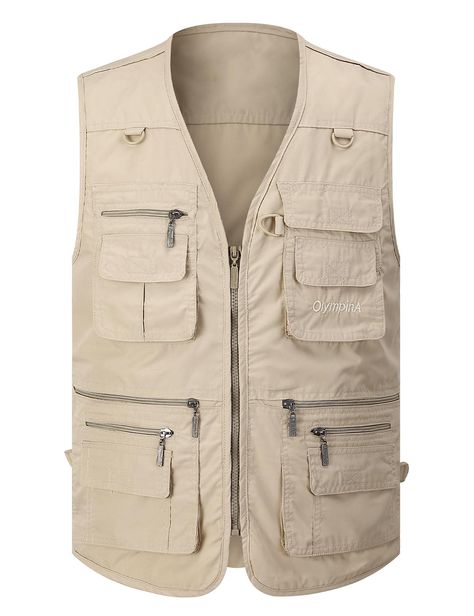 PRICES MAY VARY. 【Material】Men fishing Vest is made of mild waterproof and cozy fabric, skin-friendly, lightweight and breathable for all-day comfort. 【Features】Men's outdoor work safari vest, waterproof casual journalist vest for men with multi pockets, duck hunting vest, hayley vesthayley vest, orange hunting vest, zip up closure, Multi Pockets, v neckline. 【Match】Summer black army green mesh lightweight quick dry nylon military olympia vests outerwear for men.Mesh Multiple-Pockets Utility Fis Safari Vest, Travel Vest, Outdoor Summer Activities, Men Fishing, Military Vest, Hunting Vest, Cargo Vest, Fishing Vest, Outdoor Photographer