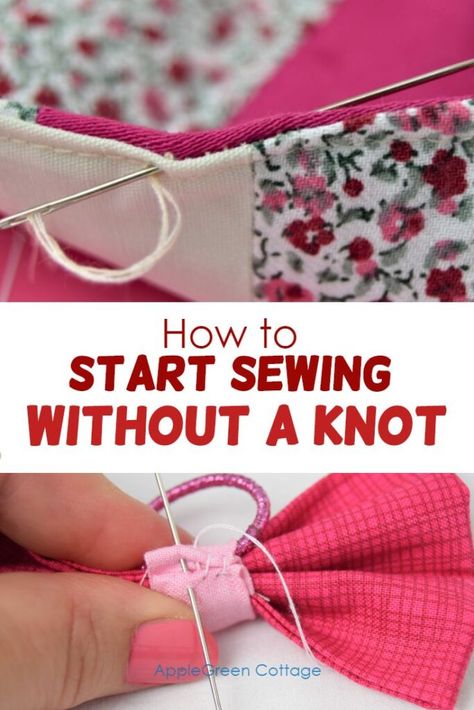 Start sewing without a knot Start Sewing, Sew Ins, Beginner Sewing Projects Easy, Sewing Projects For Beginners, Sewing Skills, Easy Sewing Projects, Sewing For Beginners, Sewing Tips, Sewing A Button