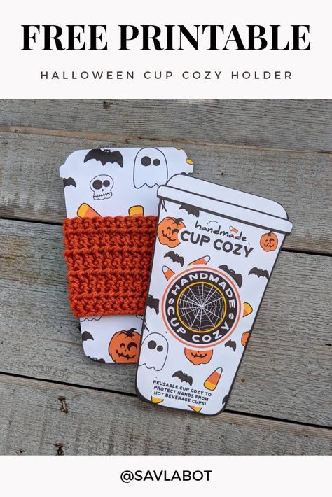 Cup Cozy Display Card, Cup Cozy Display Card Free, Crochet Coffee Cup Cozy Template, Cup Sleeve Template Free Printable Coffee Cozy, Crochet Halloween Cup Cozy Free Pattern, Coffee Cozy Template Free Printable, Halloween Cup Cozy Crochet, Crochet Stuff To Sell Ideas, Cup Cozies Crochet Pattern Free