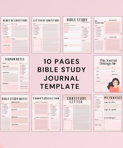 This item is a digital file or a PDF File template designed for Christians who love doing devotion, available for instant download upon purchase.  ✅ Purchase  ✅ Access          ✅ Print! NOTE:  No need to install any software to access the PDF Filr. -- UPON PURCHASE, YOU WILL RECEIVE -- (An email that includes the link to download the PDFs) Size of Chart Templates: ✅ 10 Pages Devotion Journal Template -  8.5" x 11" inches (US Letter) ✅ 10 Pages Devotion Journal Template -8.3" x 11.7" inches (A4) Daily Devotional Journal Ideas, Devotional Journal Ideas, Devotion Journal, Bullet Journal Topics, Diy Prayer Journal, Digital Bible Study, Digital Prayer Journal, Bible Study Prayer, Prayer Journal Template