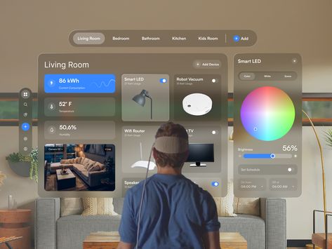 App Ui Design Inspiration, Smart Home Control, Loft Interior Design, Smart Home Design, Medical Design, App Design Inspiration, Virtual Design, Ui Design Inspiration, Futuristic City