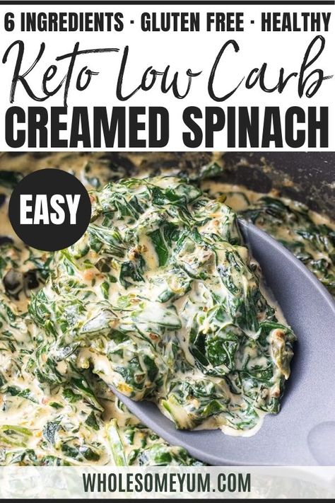 Keto Creamed Spinach Recipe, Keto Creamed Spinach, Keto Spinach, Creamed Spinach Recipe, Recipe With Cream Cheese, Spinach Recipe, Keto Cream, Boiled Egg Diet Plan, Keto Friendly Desserts