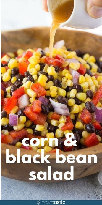 Bean Salad Recipes Easy, Corn Salad Recipe Easy, Corn And Black Bean Salad, Corn And Bean Salad, Salad Skewers, Corn And Black Bean, Black Bean Salad Recipe, Black Bean And Corn, Corn Salad Recipes