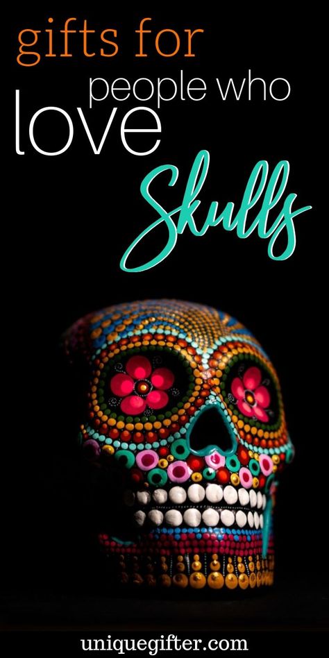 Best Gifts Ideas For People Who Love Skulls | Skull Gifts | Presents With Skulls | Creative Skull Gifts | Awesome Gifts For Skull Lovers | #gifts #giftguide #presents #skull #uniquegifter Skull Gift Ideas, Gothic Gift Ideas, Skull Designs, Superhero Gifts, Healthy Gift, Skull Gifts, Skull Lover, Boss Gift, Family Thanksgiving