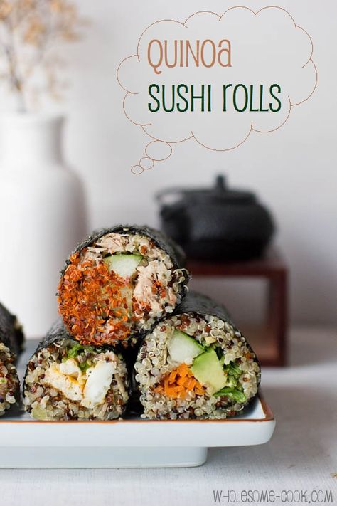 Quinoa Sushi Rolls Quinoa Sushi Rolls, Mapo Tofu, Fresh Fruit Recipes, Quinoa Recipes, Sushi Rolls, Fruit Recipes, Chopsticks, Quinoa, Cooking Tips