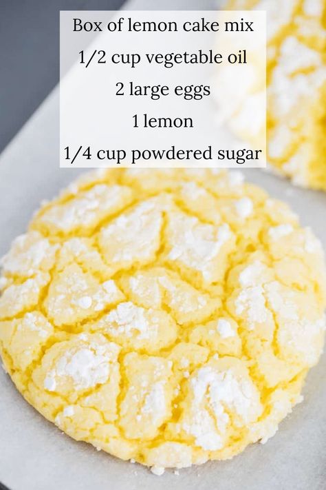 Lemon Cake Cookies, Lemon Cake Mix Cookies, Lemon Cake Easy, Cake Mix Desserts, Lemon Cookies Recipes, Cake Mix Cookie Recipes, I Heart Naptime, Lemon Cake Mixes, Spring Cookies