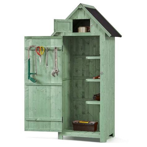 Wooden Garden Storage, Garden Storage Cabinet, Wooden Storage Sheds, Waterproof Outdoor Storage, Shed Garden, Porch Storage, Garden Tool Shed, Garden Storage Shed, Outdoor Storage Cabinet