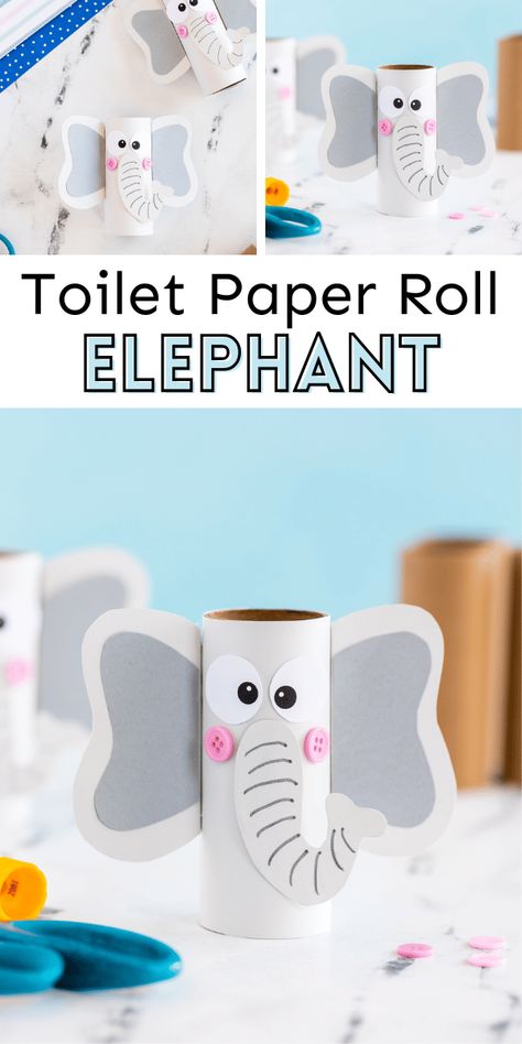 Construction Paper Elephant, Elephant Arts And Crafts For Kids, Paper Towel Roll Crafts For Kids, Elephant Diy, Elephant Craft, 1st Grade Crafts, Paper Elephant, Elephant Template, Leaf Art Diy