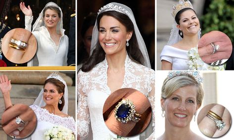 Kate Middleton to Crown Princess Victoria: The most stunning royal rings Royal Wedding Rings, Royal Engagement Rings, Monaco Princess, Princess Sofia Of Sweden, Royal Rings, Kate Middleton Wedding, Princess Letizia, Mother Wedding, Princess Victoria Of Sweden