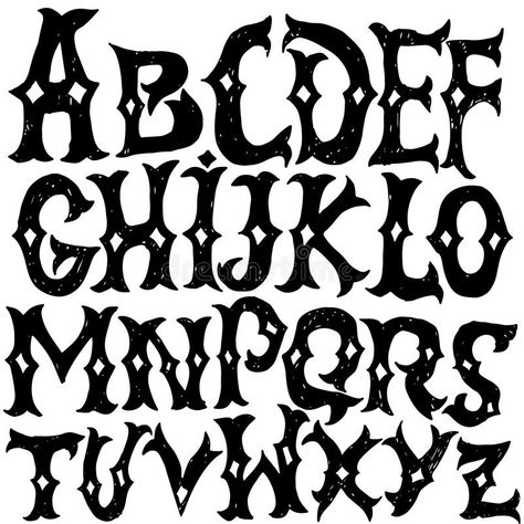 Download Antique Alphabet. Gothic Letters. Vintage Hand Drawn Font. Western Vector Grunge Lettering. Stock Vector - Image: 97970835 Grunge Fonts Alphabet, Hand Drawn Fonts Alphabet, Drippy Letters Alphabet, Alt Fonts, Cool Lettering Fonts Alphabet Hand Drawn, Cool Letter Designs, Script Lettering Alphabet, Medieval Typeface, Gothic Lettering Fonts