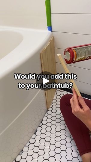 1.1M views · 5.9K reactions | I added these wood slats for an unexpected twist to this bathtub. Would you add an accent to your bathtub?

#bathtub #bathtubgoals ##bathroomdesigner #diyprojects | How We Do | How We Do · Original audio Tub Backsplash Ideas, Hawaiian Bathroom, Bathroom With Tub, Themed Bathroom, Hawaiian Theme, Dyi Projects, Diy Crafts For Home Decor, New Home Designs, Wood Slats