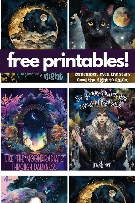 Free Printable Decoupage Images, Free Celestial Printables, Gothic Journal Printables Free, Free Witchy Printables, Paperang Printable, Free Printable Art Prints, Junk Journal Ideas Free Printable, Cozy Journaling, Ephemera Printables Free