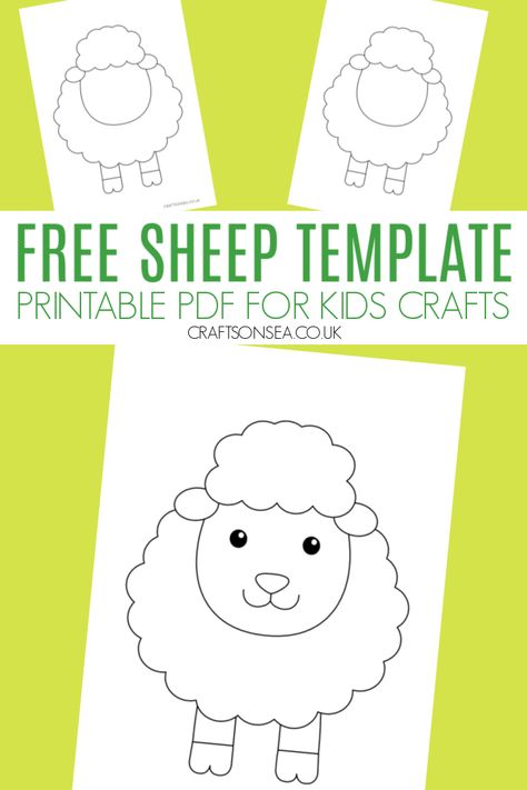 Sheep Template (FREE Printable) Lamb Template, Sheep Template, Lamb Craft, Template Craft, Farm Animal Crafts, Free Printable Crafts, Funny Sheep, Sheep Crafts, The Lost Sheep