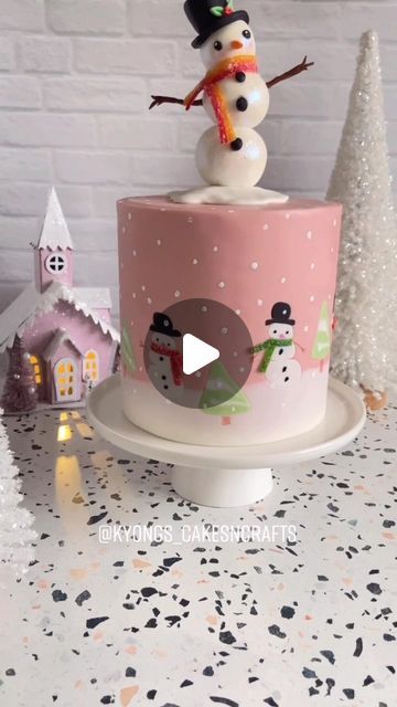 Winter Themed Cake, Homemade Christmas Cake, Easy Christmas Cake Recipe, Christmas Cakes Easy, Christmas Cake Recipes, Winter Themed, Cake Tutorial, Homemade Christmas, Christmas Cake