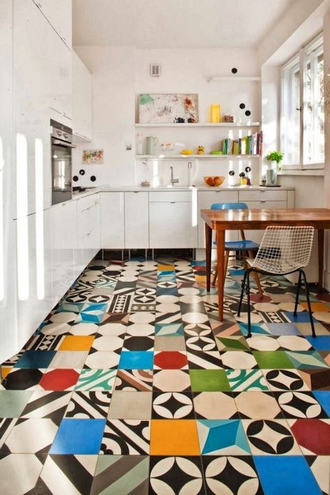 Colorful Tiles, Patchwork Tiles, Gorgeous Tile, Colourful Tile, Deco Originale, Design Del Prodotto, Blackpool, Style At Home, Kitchen Tiles