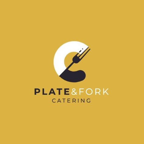 Monocolor Plate & Fork Catering Logo Catering Logo Ideas, Fork Logo, Catering Logo, Indian Logo, Moodboard Design, Cooking Logo, Plate Logo, Digital Marketing Design, Logo Idea