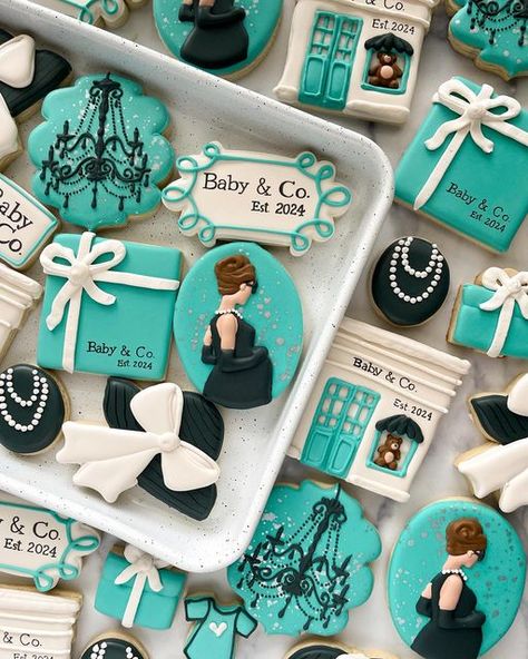 Breakfast At Tiffany’s 1st Birthday, Breakfast At Tiffany’s Baby Shower Ideas, Tiffany Blue Baby Shower Ideas, Tiffany And Co Baby Shower Ideas, Breakfast At Tiffany’s Party, Peyton Baby, Tiffany Blue Baby Shower, Tiffany Baby Shower Theme, Tiffany Baby Showers