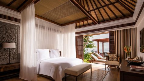 Two-Bedroom Premier Ocean Villa | Four Seasons Resort Bali Jimbaran Bay Bali House, Tropical Bedrooms, Big Bedrooms, Four Seasons Resort, Resort Design, Jimbaran, Bedroom Layouts, Contemporary Bedroom, Architectural Digest