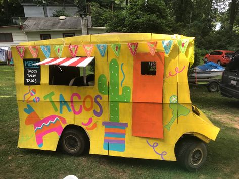 Parade Golf Cart Ideas, Golf Cart Ice Cream Truck, Witches Ride Golf Cart, Decorated Golf Cart Ideas Halloween, Wagon Floats Ideas Kids, Golf Cart Parade Ideas, Halloween Golf Cart Ideas, Fiesta Float, Golf Cart Decorating Ideas