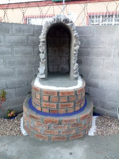 Diy Grotto For Mary, Grotto Design Backyards, Diy Grotto, Grotto Design Ideas, Mary Grotto, Marian Garden, Grotto Design, Gabion Stone, Home Altar Catholic