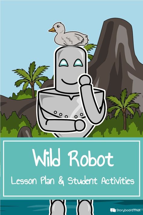 The Wild Robot Coloring Page, Reading Month Themes Ideas, The Wild Robot Novel Study, The Wild Robot Art Project, Wild Robot Activities, The Wild Robot Activities, Robot Activities, Brain Breaks Elementary, Girl Activities